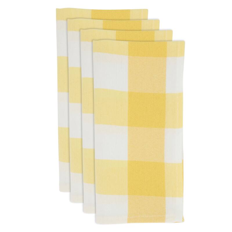 Buffalo Plaid Check Pattern Design Cotton Napkins (Set of 4)
