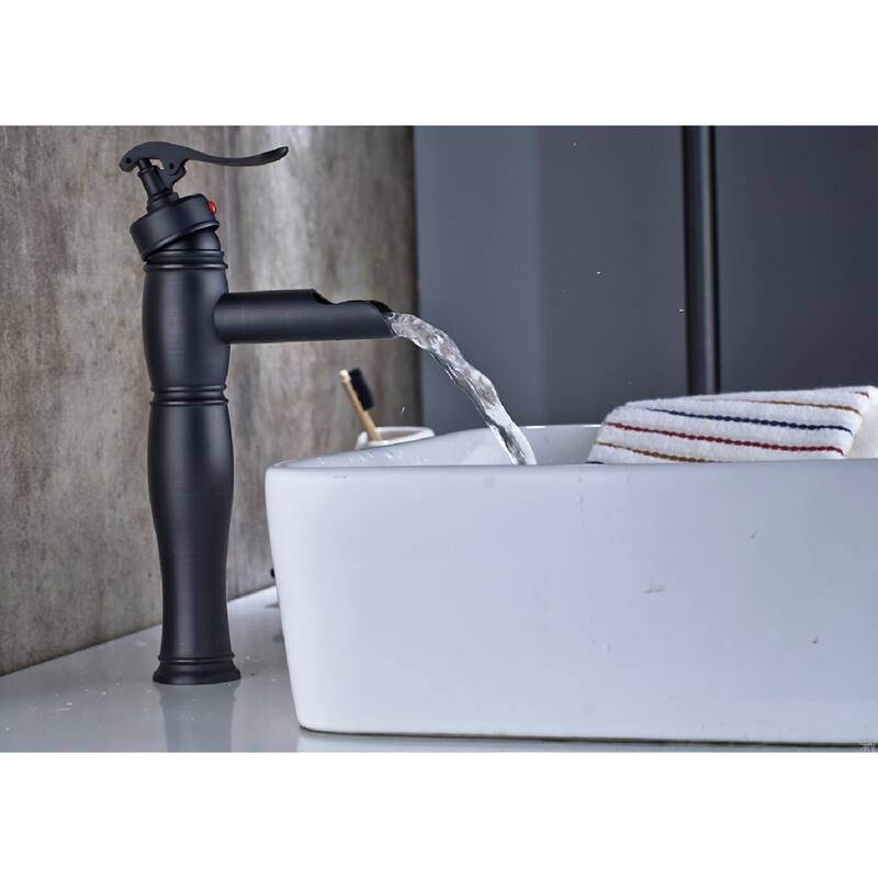 ORB Waterfall Single Hole Bathroom Iron Faucet with Single Handle