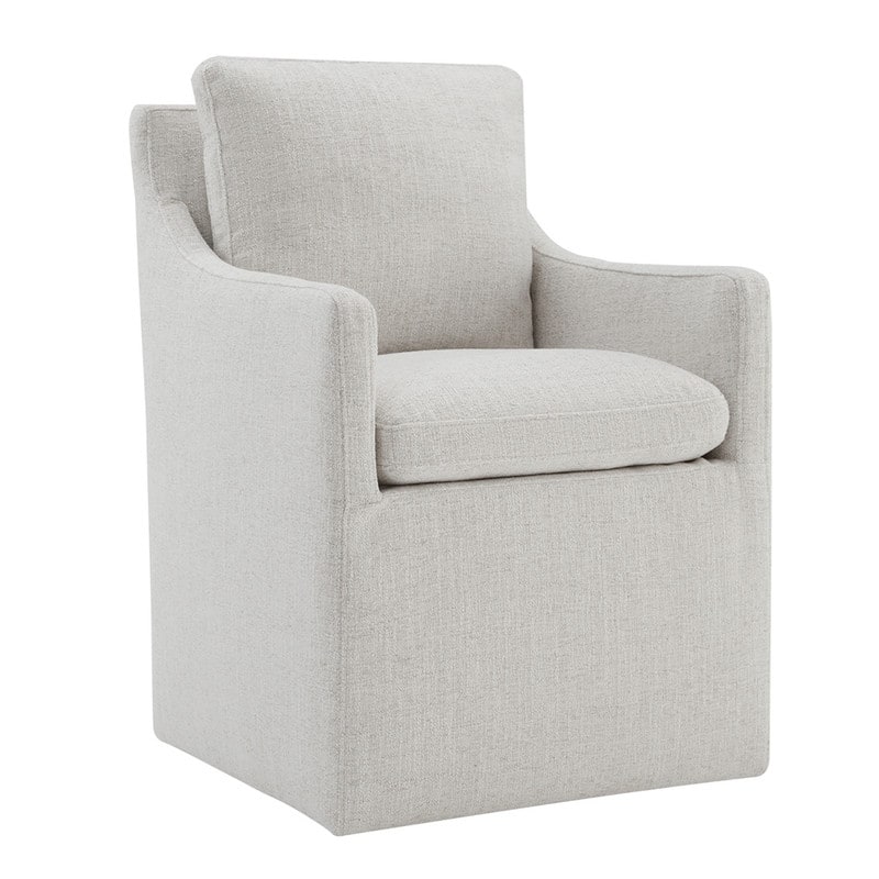 Spruce & Spring Hailey Dining Arm Chair with Caster Wheels for Kitchen Fabric