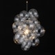 preview thumbnail 4 of 7, 1-Light Modern Chandelier Cluster Clear Swirled Glass Globe Bubble Light with 1 Bulb Included