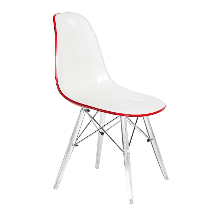 Dover Acrylic Accent Banquet Side Chair Dining Chair with Eiffel Legs for Indoor Outdoor Home Office Living Room & Kitchen
