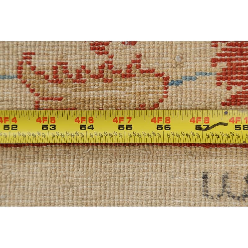 Vegetable Dye Floral Ziegler Area Rug Wool Hand-knotted Foyer Carpet - 3'2" x 4'4"