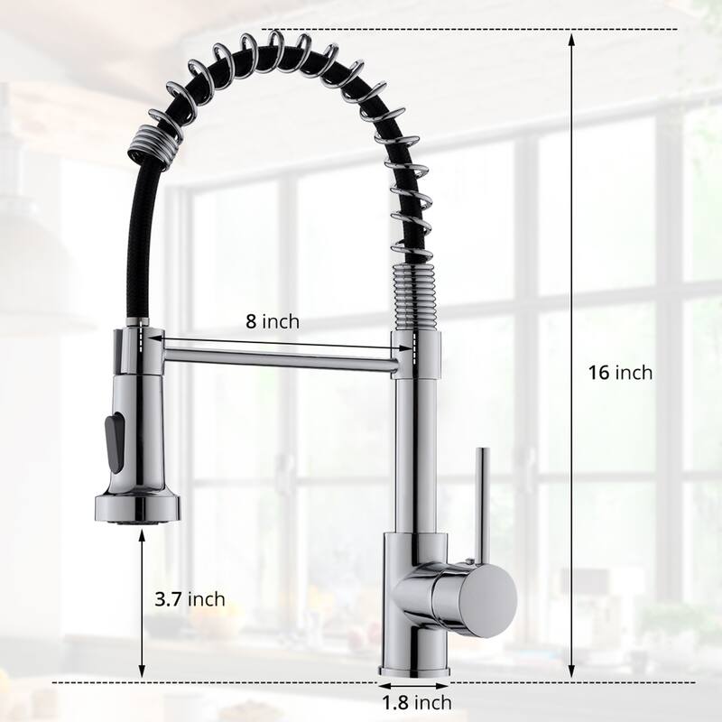 Single-Handle Pull-Out Sprayer Kitchen Faucet with Dual Function