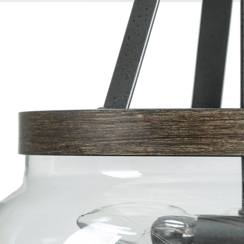 Farmhouse 3-light Glass Ceiling Pendant Lights Chandeliers for Kitchen Island Dining, Living Room