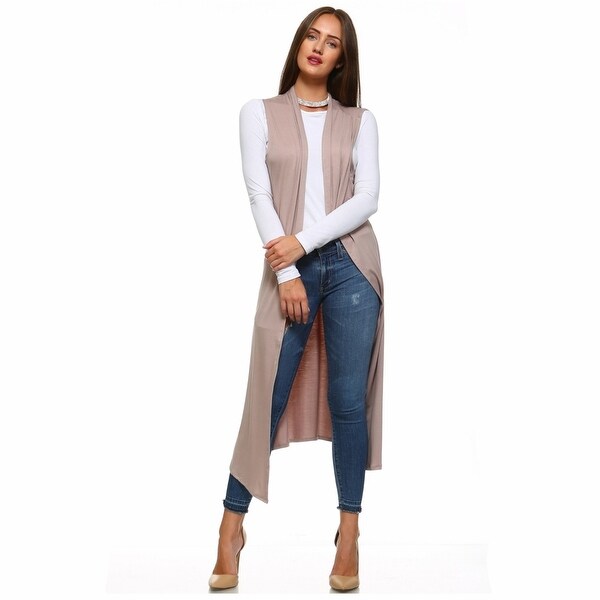 long sleeveless cardigan vest