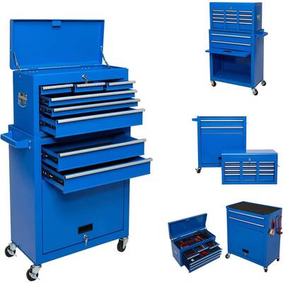 Rolling Tool Chest with Wheels,8 Drawers Tool Storage Cabinet Organizer Tool Box, Lockable Toolbox for Workshop Mechanics Garage