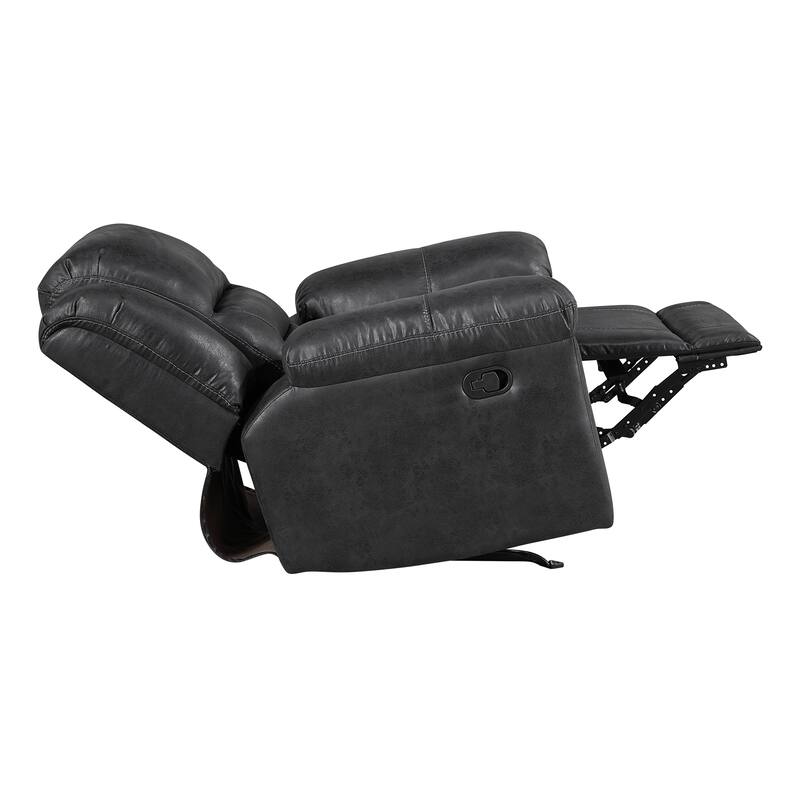 Alonzo 46" Polished Microfiber Rocker Manual Reclining Chair