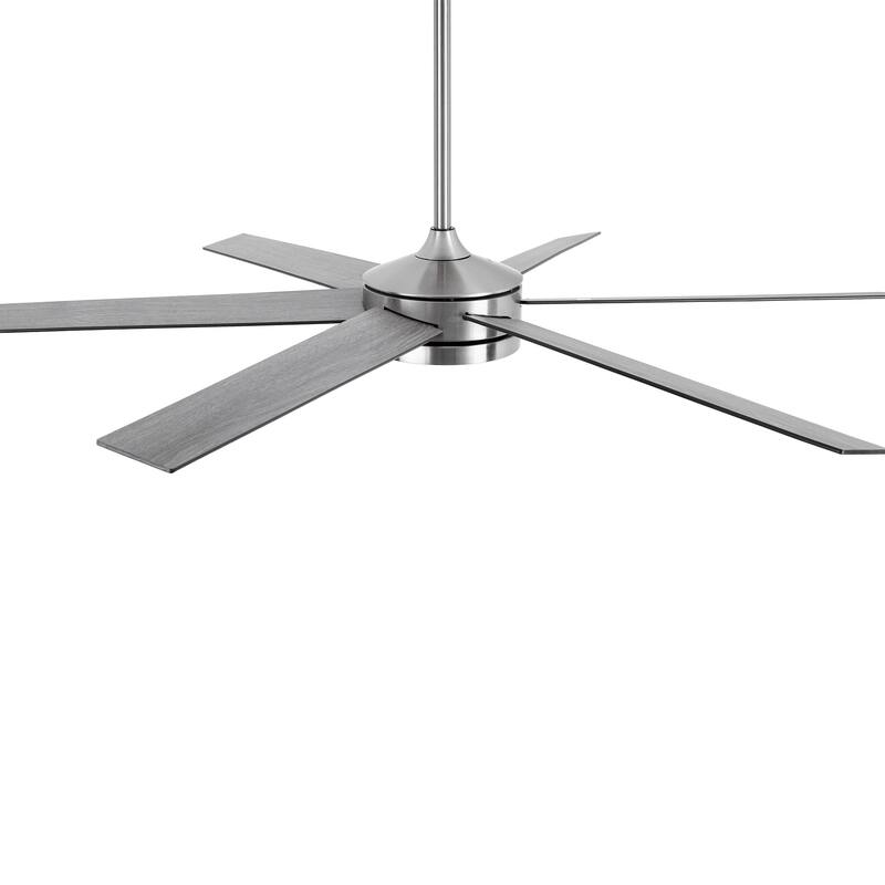 60-in Modern Brushed Nickel Wood Large Remote Indoor Smart Ceiling Fan with Light and APP