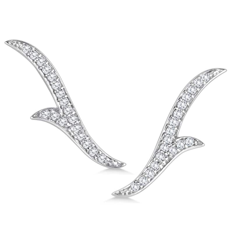 Marquee 1/5 Carat TW Diamond Climber Earrings in 14K White Gold
