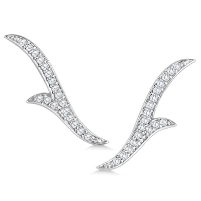 Marquee 1/5 Carat TW Diamond Climber Earrings in 14K White Gold