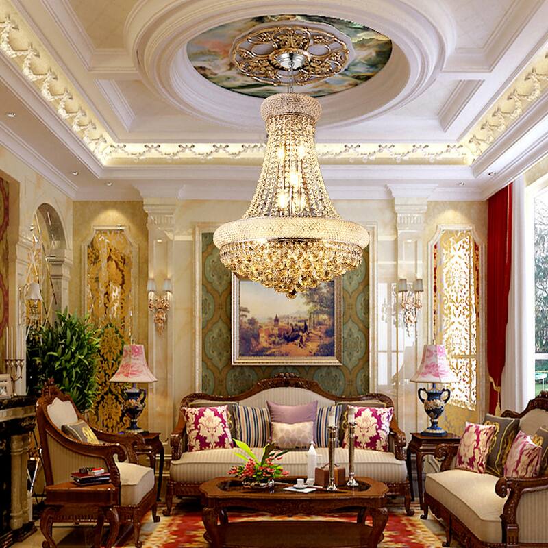 22-Inch Crystal Chandelier Lighting for Dining Room Modern Interior Luxury K9 Bedroom Crystal Chandelier Ceiling Light