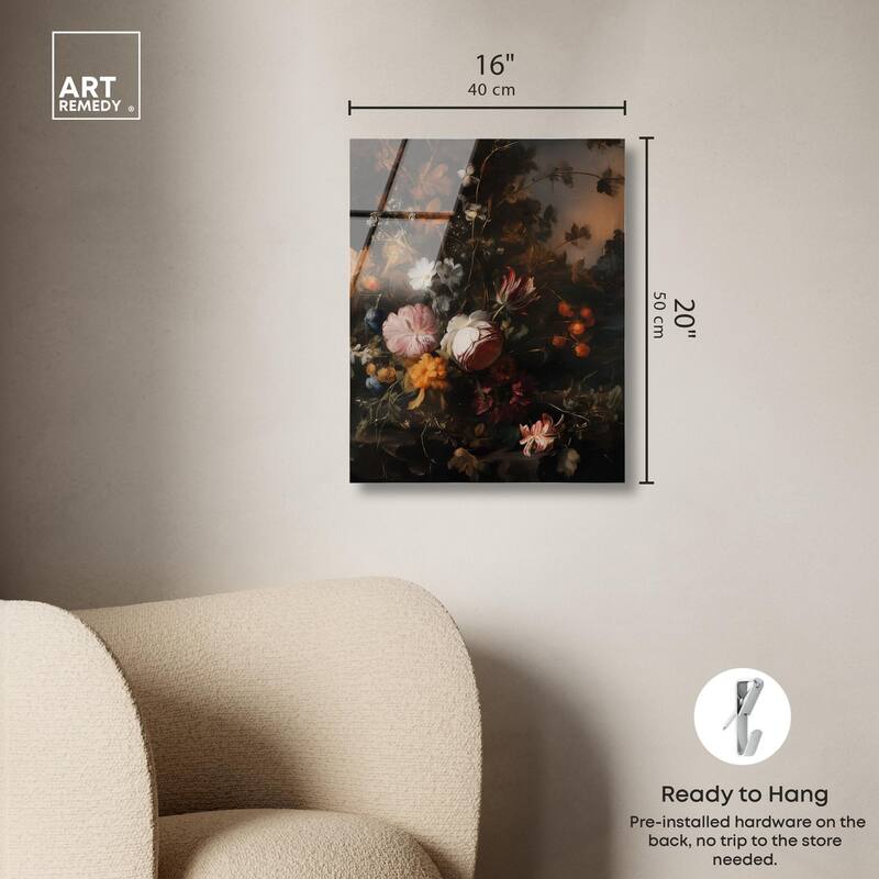 Shadowed Petal Secrets I Acrylic by Art Remedy, Ready to Hang