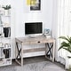 preview thumbnail 1 of 6, HOMCOM Industrial Retro Style Wooden Modern X-Frame Particleboard Study Desk w/1 Drawer Home Office Desk Oak Function Desks