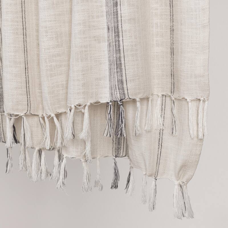 Villa by Classic Home Ria Ivory/Gray Throw Blanket 50x70
