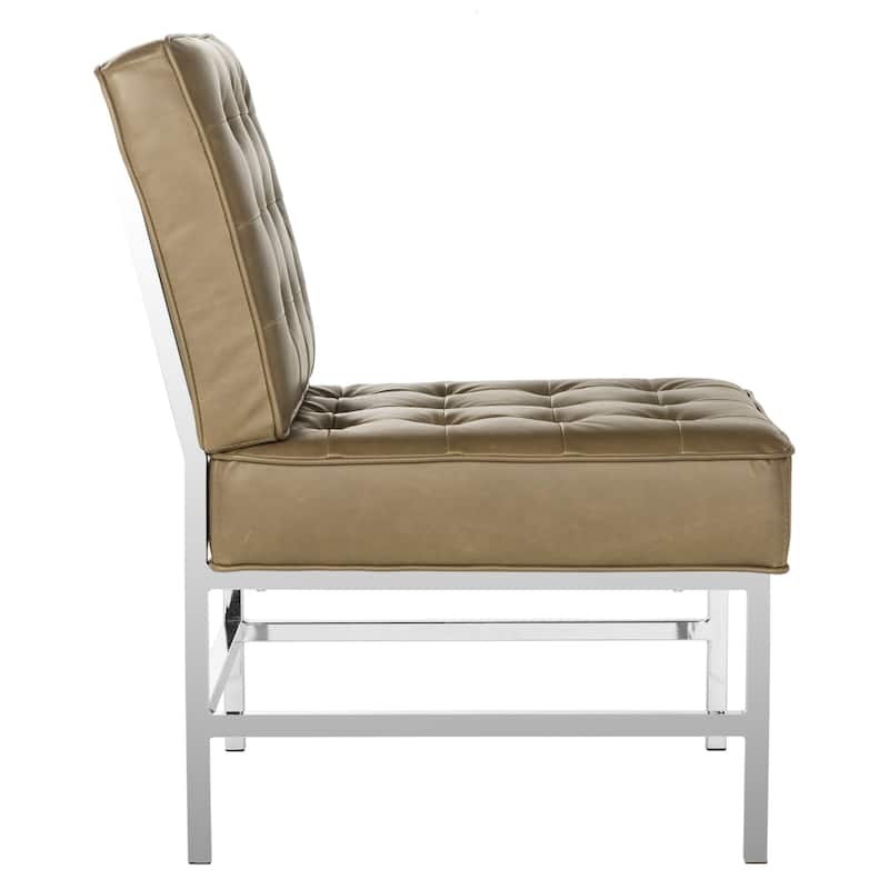 SAFAVIEH Suzan Mid-Century Modern Leather Antique Taupe Club Chair - 27.5"x30"x36" - 28Wx30Dx36H