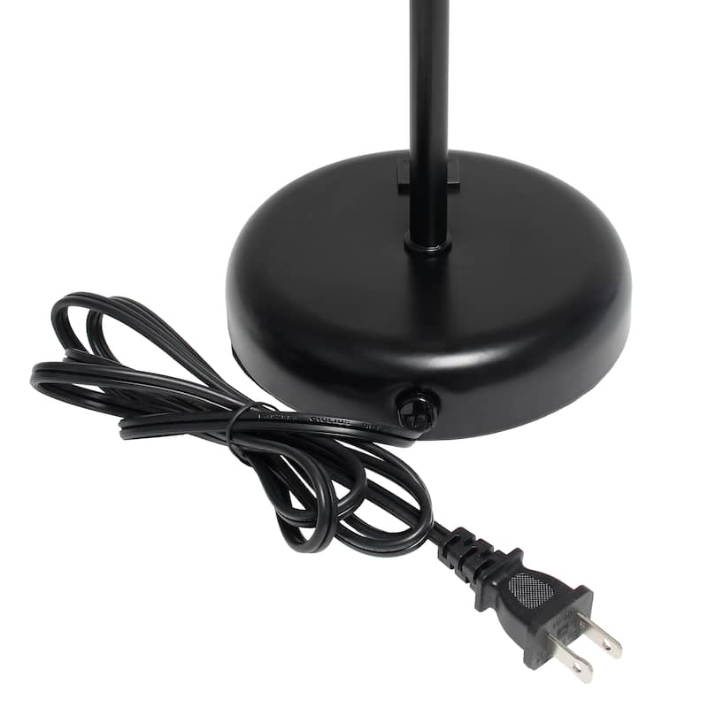 19.5" USB Port Feature Metal Lamp in White w Aqua Shade