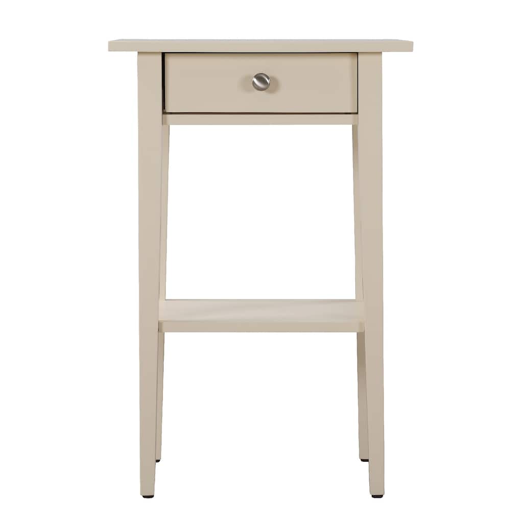 1-Drawer Wooden Nightstand with Open Shelf - 28" - Beige