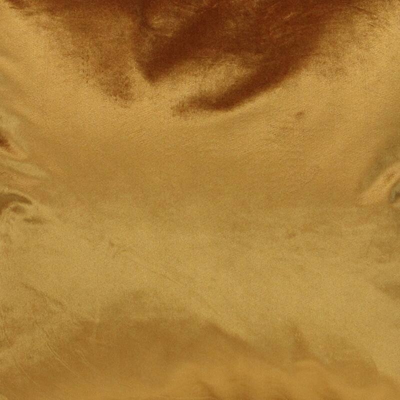 18" Solid Golden Mustard Plush Velvet Square Throw Pillow Piped Edging
