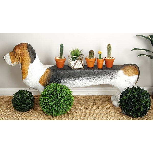 slide 22 of 32, Polystone Farmhouse Garden Sculpture Dogs 25 x 55 x 10 - 55 x 10 x 25 Brown