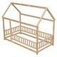 preview thumbnail 30 of 50, Twin Size Wooden Bed House Bed with House Roof Frame