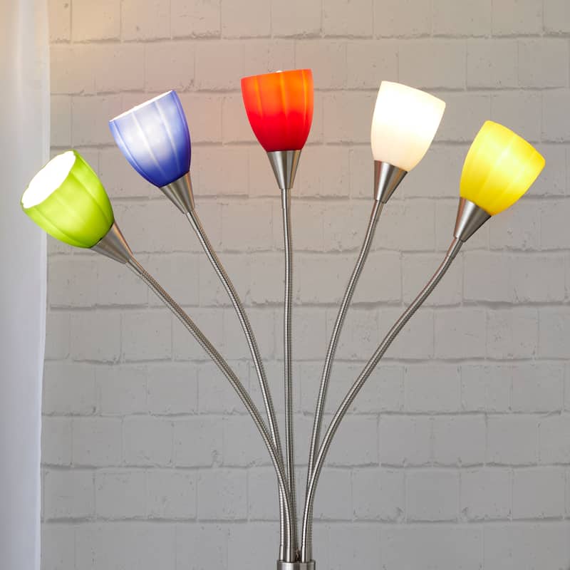Led Medusa 71" Metal Floor Lamp 5 Arm