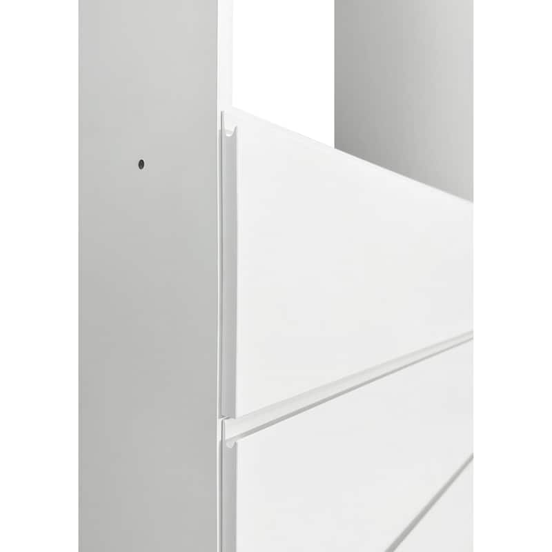 Prosper White Freestanding Walk in Wood Closet System - 125.6"W x 15.7"D x 83" H