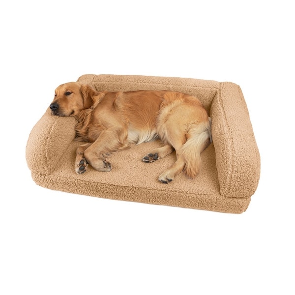 Sherry Kline Sherpa Couch 3Sides Bumper Dog Bed On Sale Bed Bath
