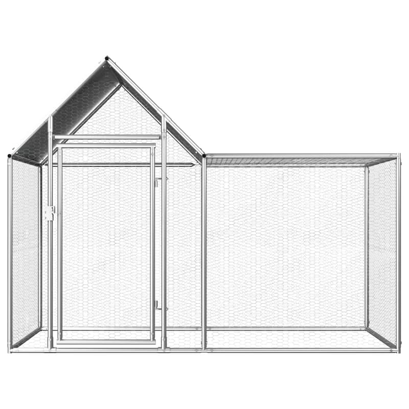 vidaXL Chicken Coop 6.6'x3.3'x4.9' Galvanized Steel - 6.6' x 3.3' x 4.9'