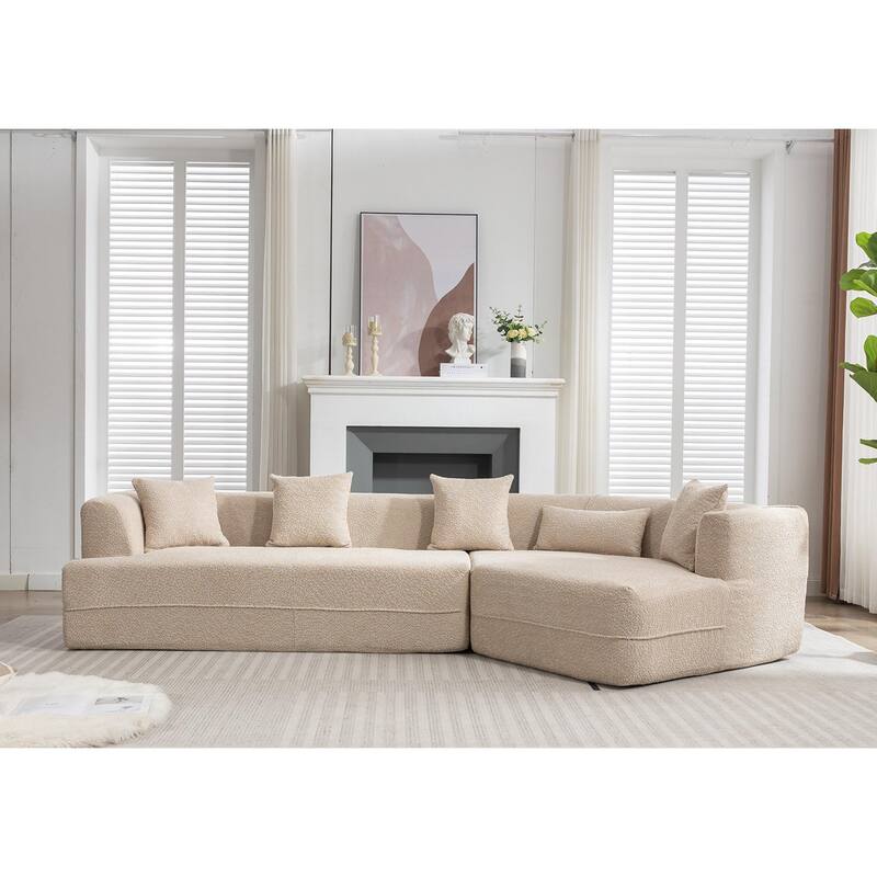 Boucle Fabric Free Combination Modular Reversible Sofa Set