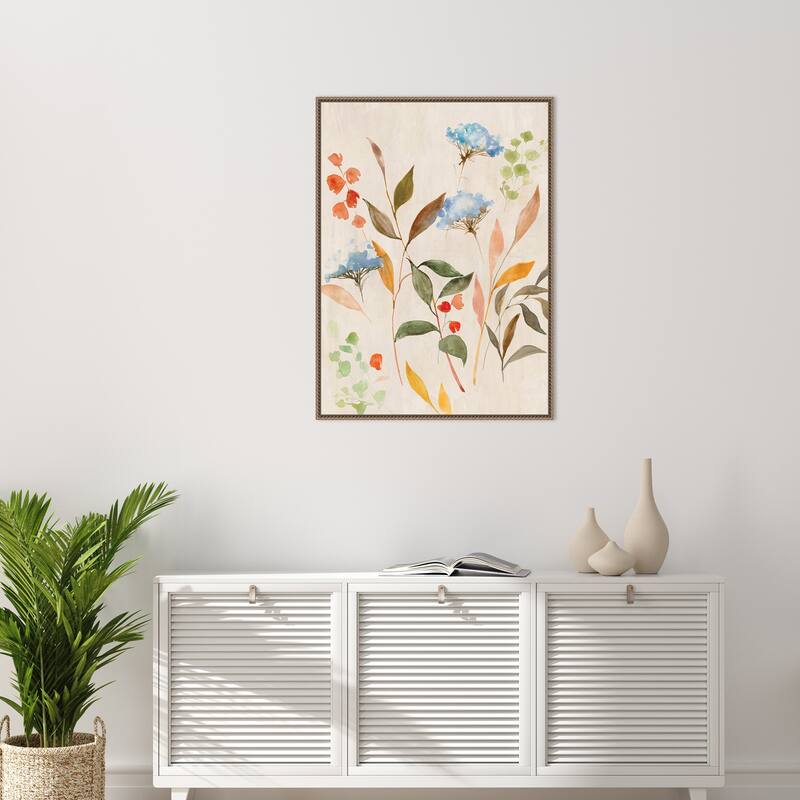 Gentle Blossoms in Soft Hues by Hannah Dawson Framed Canvas Wall Art Print