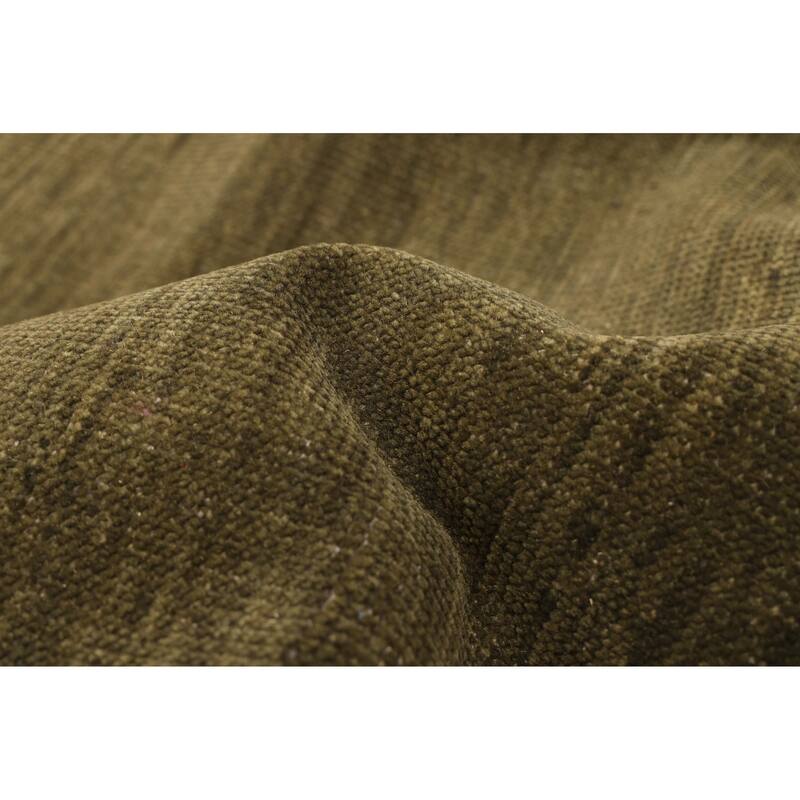 ECARPETGALLERY Hand-knotted Pak Finest Gabbeh Dark Olive Green Wool Rug - 9'0 x 12'3