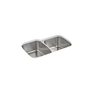 Sterling McAllister 32-in. Double Bowl Undermount 18 Gauge Stainless Steel Kitchen Sink