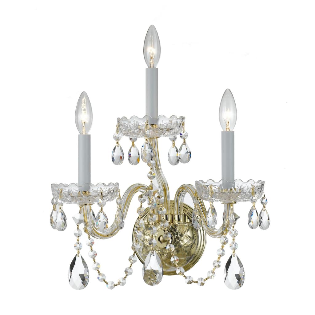 Crystorama Lighting Group Traditional Crystal 3 Light 15" Wide Wall