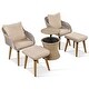 preview thumbnail 10 of 18, 5 Pieces Patio Furniture Chair Sets, Patio Conversation Set With Wicker Cool Bar Table,Ottomans,Outdoor Furniture Bistro Sets