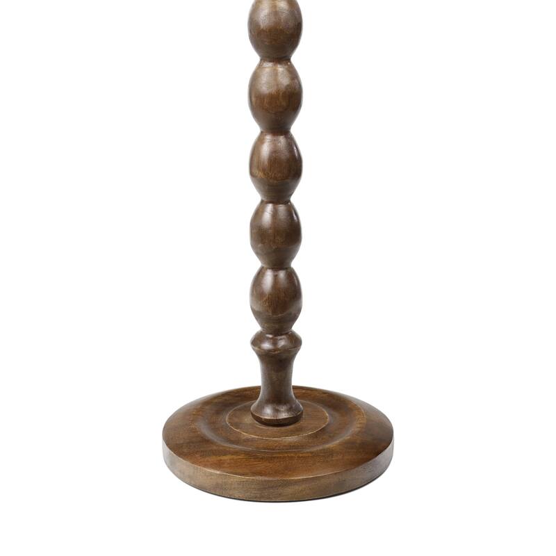 Augustus 24.5" Spindle Wood Pedestal Round Drink Table and Decorative End Table, By JONATHAN Y