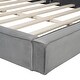 preview thumbnail 7 of 7, Queen Size Upholstered Platform Bed with Velvet Fabric and Solid Frame, Sturdy Construction with Wooden Slats
