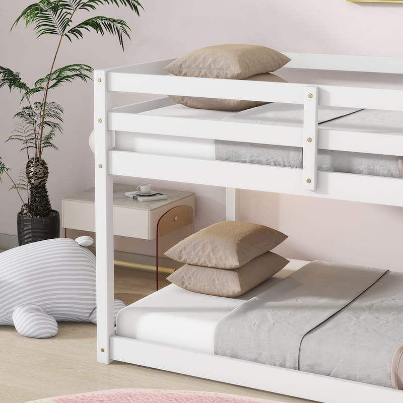 Twin Loft Bed with Ladder and Low-Profile Design with 13-Slat Support (200lb Capacity)