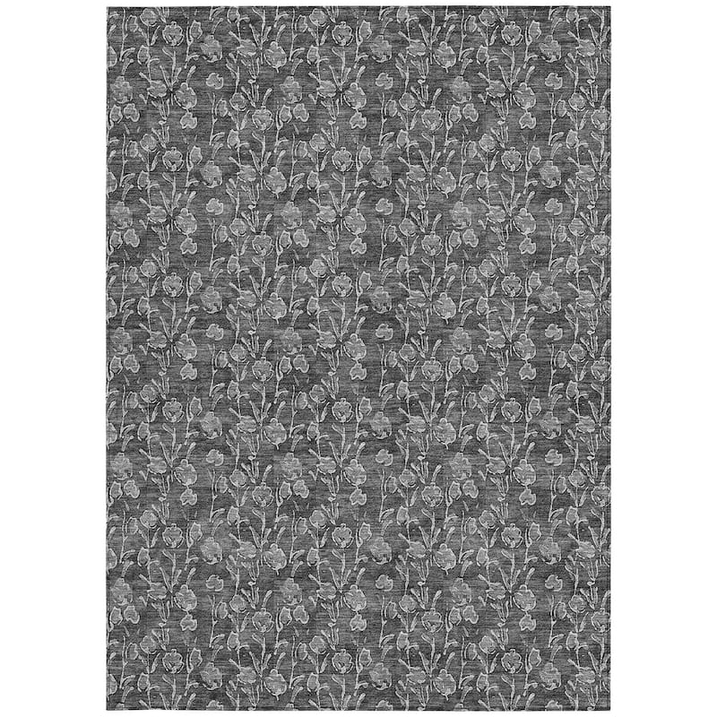 HomeRoots Floral Transitional Rectangle Outdoor Rug