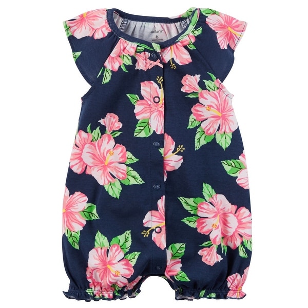 Carters Baby Girls Printed Snap Up Romper