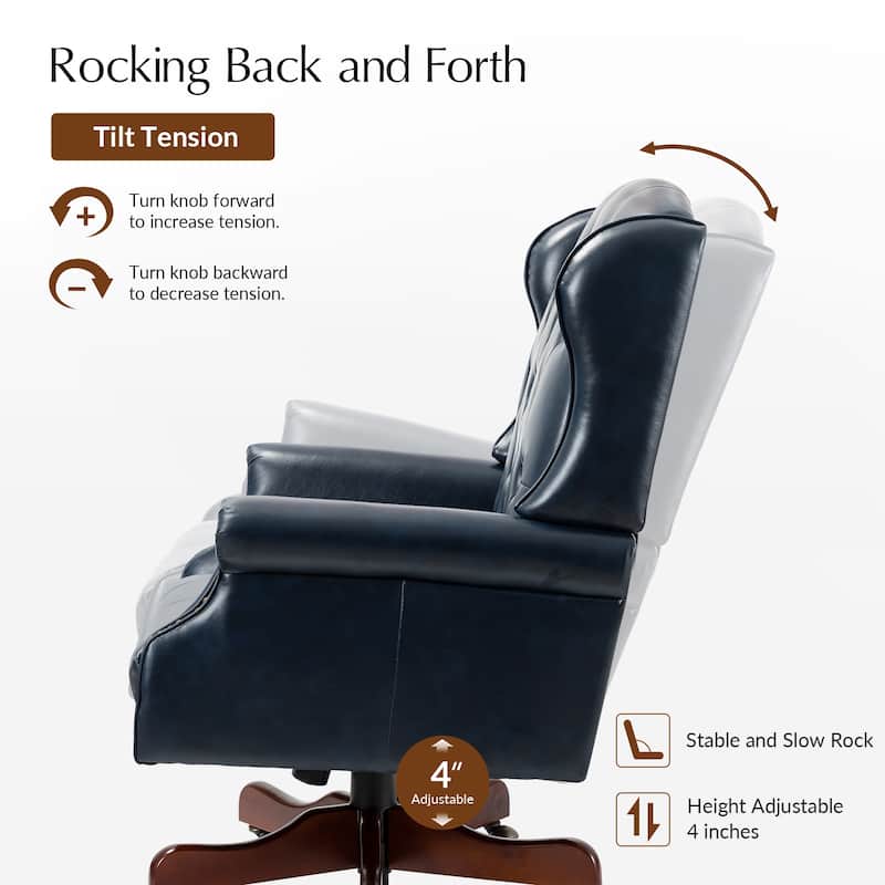 Maximiliano Modern Swivel Executive Chair with Tufted Back by HULALA HOME