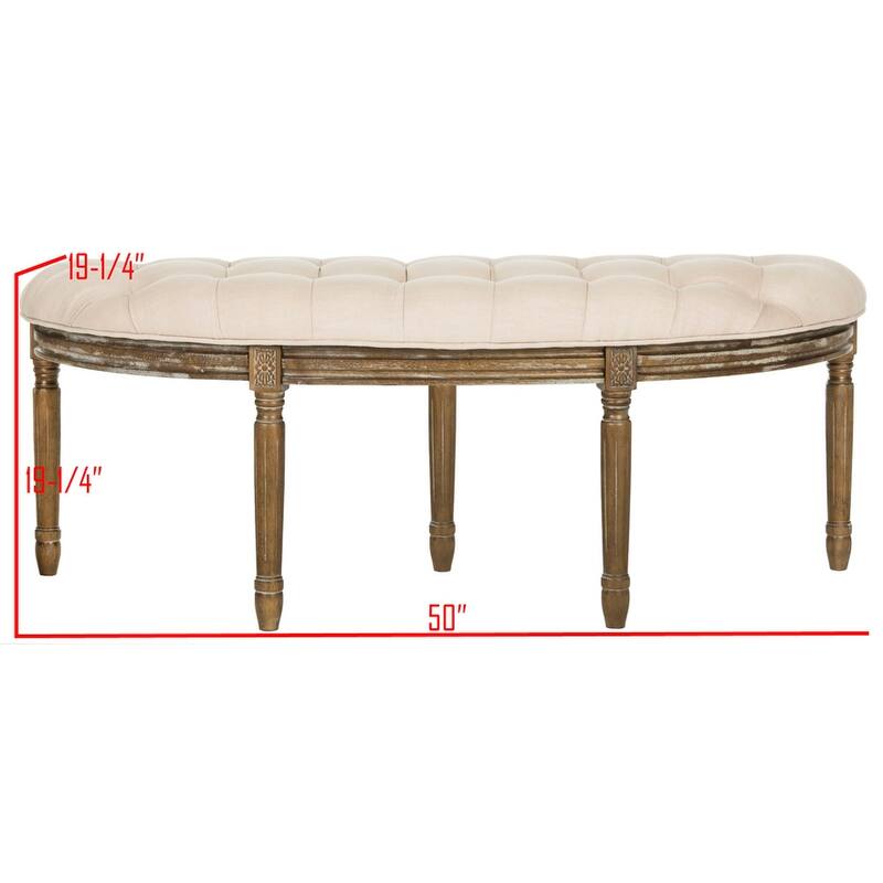 SAFAVIEH Kerasoula Rustic Semi Circle Bench - 50" W x 19.3" D x 19.3" H - 50Wx19Dx19H