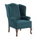 preview thumbnail 2 of 5, Estella Traditional Wingback Queen Anne Accent Chair in Velvet