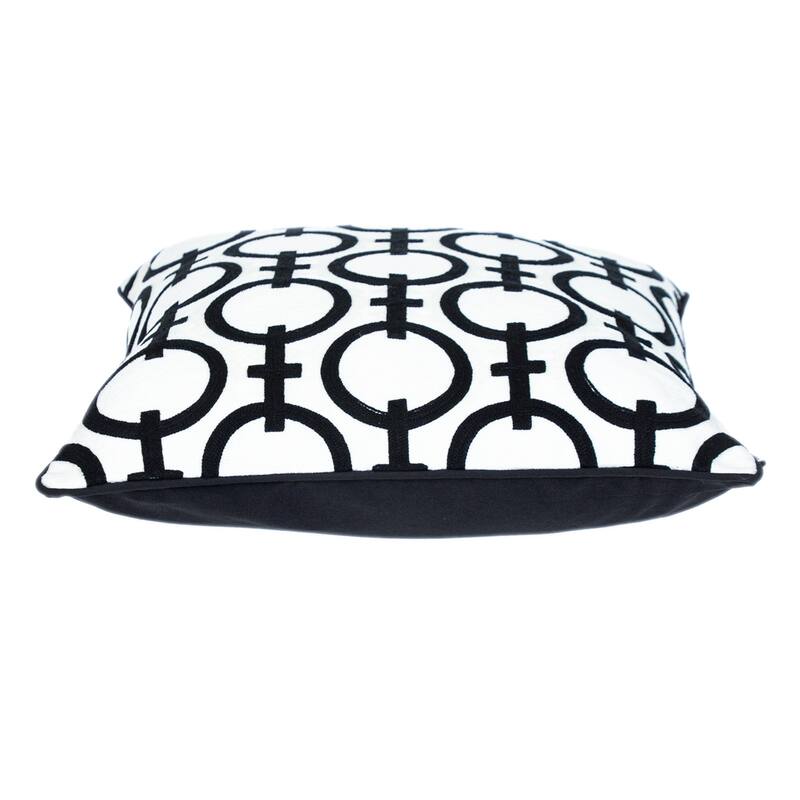 Geometric Square Cotton Throw Pillow - 20" - Black and White