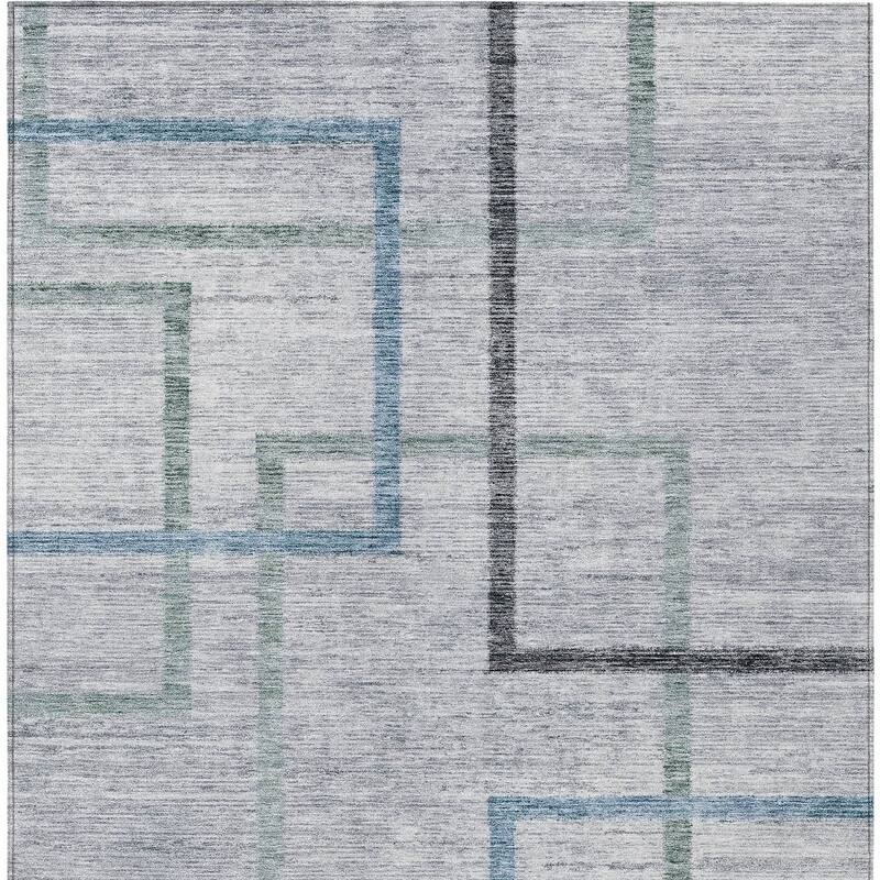HomeRoots Geometric Transitional Rectangle Outdoor Rug