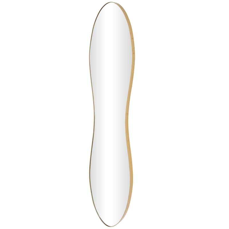 Metal Tall Wavy Wall Mirror - Gold or Black - Roche River Decor - Gold