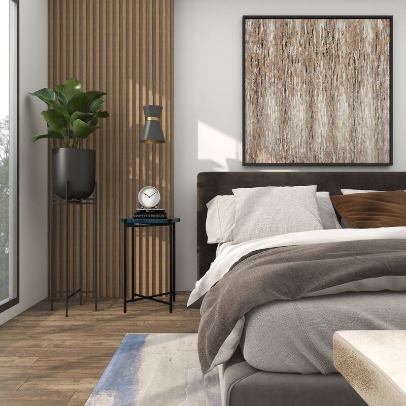 Gold or Black Metal X-Shaped Side End Accent Table with Textured Glass Tabletop