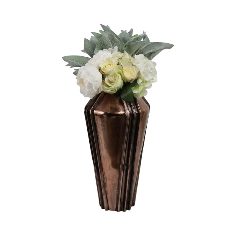 Metal Vase Decorative Accent Piece Modern Design for Home Office Decor