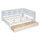 preview thumbnail 13 of 16, Wooden Full Size DayBed with 2 Drawers and USB Charging Ports, Grey