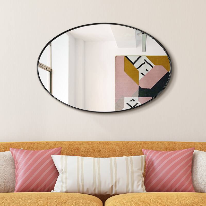 Ultra Stainless Steel Oval Wall Mirror- 24"x36"