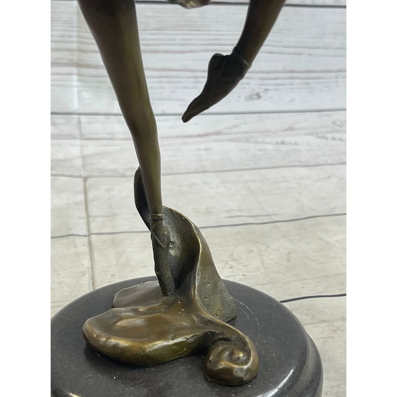 Signed Original Prima Ballerina Dancer Bronze Statue Sculpture Figure 12.5 Inches X 5 Inches